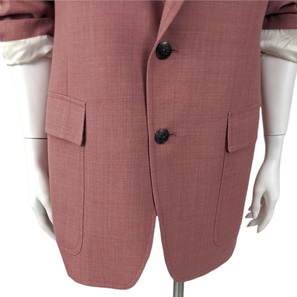 Vintage Oversized Blazer Linen Pink 80s Golf Hart Schaffner & Marx L - Picture 3 of 12